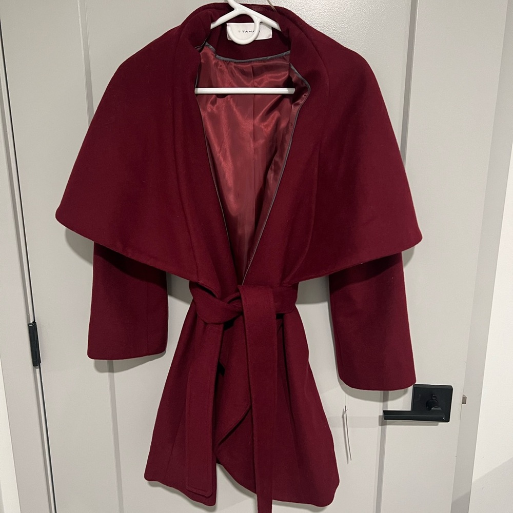 T Tahari oversized cocoon coat